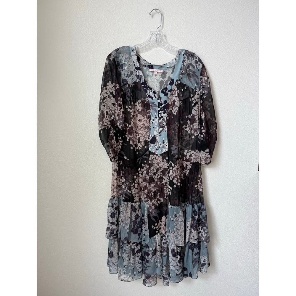 Rebecca Taylor Vintage Floral Chiffon Tiered Dress Fall 2008 Runway Size 8 - Picture 2 of 8